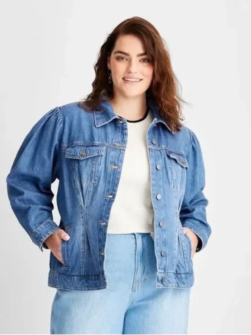 Future Collective Denim Jacket Cinched Waist.
Size L
